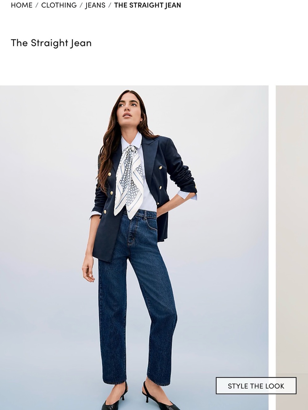 Ann Taylor Straight-Leg Jeans in Dark Blue Wash